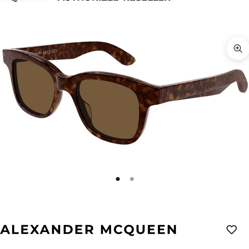 Alexander McQueen AM0382S Havana Tortoise Sunglasses with Brown Lenses.